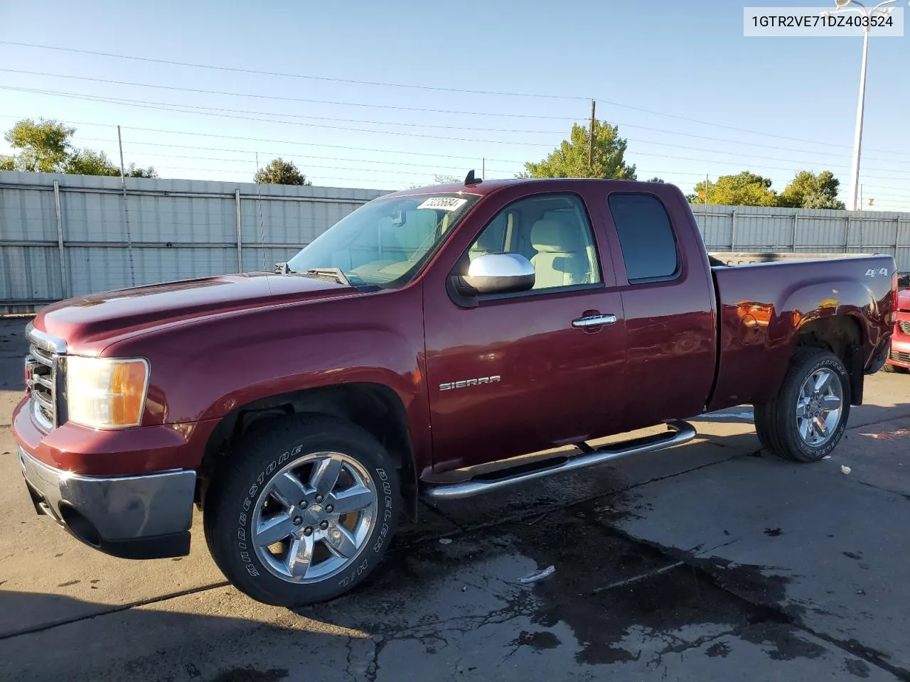 2013 GMC Sierra K1500 Sle VIN: 1GTR2VE71DZ403524 Lot: 73235684