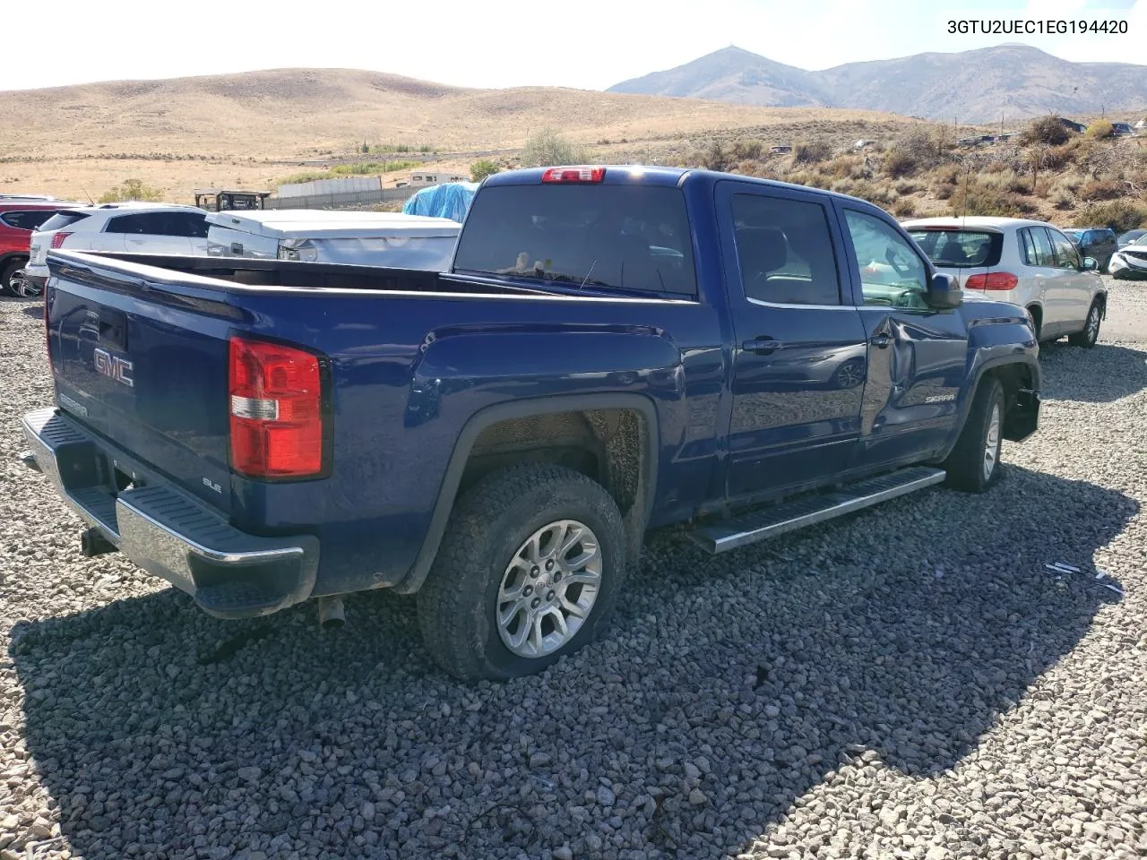 2014 GMC Sierra K1500 Sle VIN: 3GTU2UEC1EG194420 Lot: 71792354