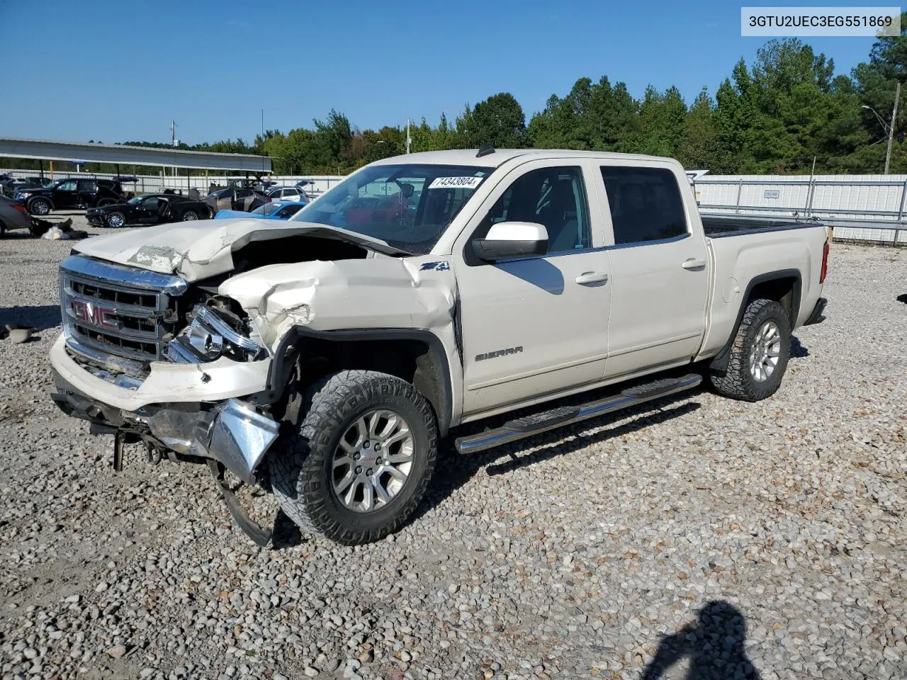 2014 GMC Sierra K1500 Sle VIN: 3GTU2UEC3EG551869 Lot: 74343804