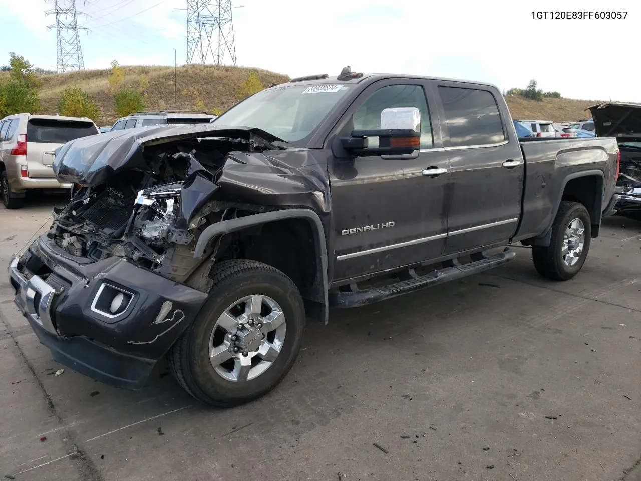 2015 GMC Sierra K2500 Denali VIN: 1GT120E83FF603057 Lot: 74940374