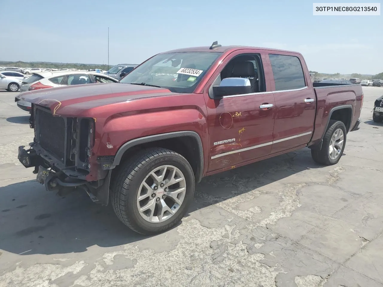 2016 GMC Sierra C1500 Slt VIN: 3GTP1NEC8GG213540 Lot: 68232534