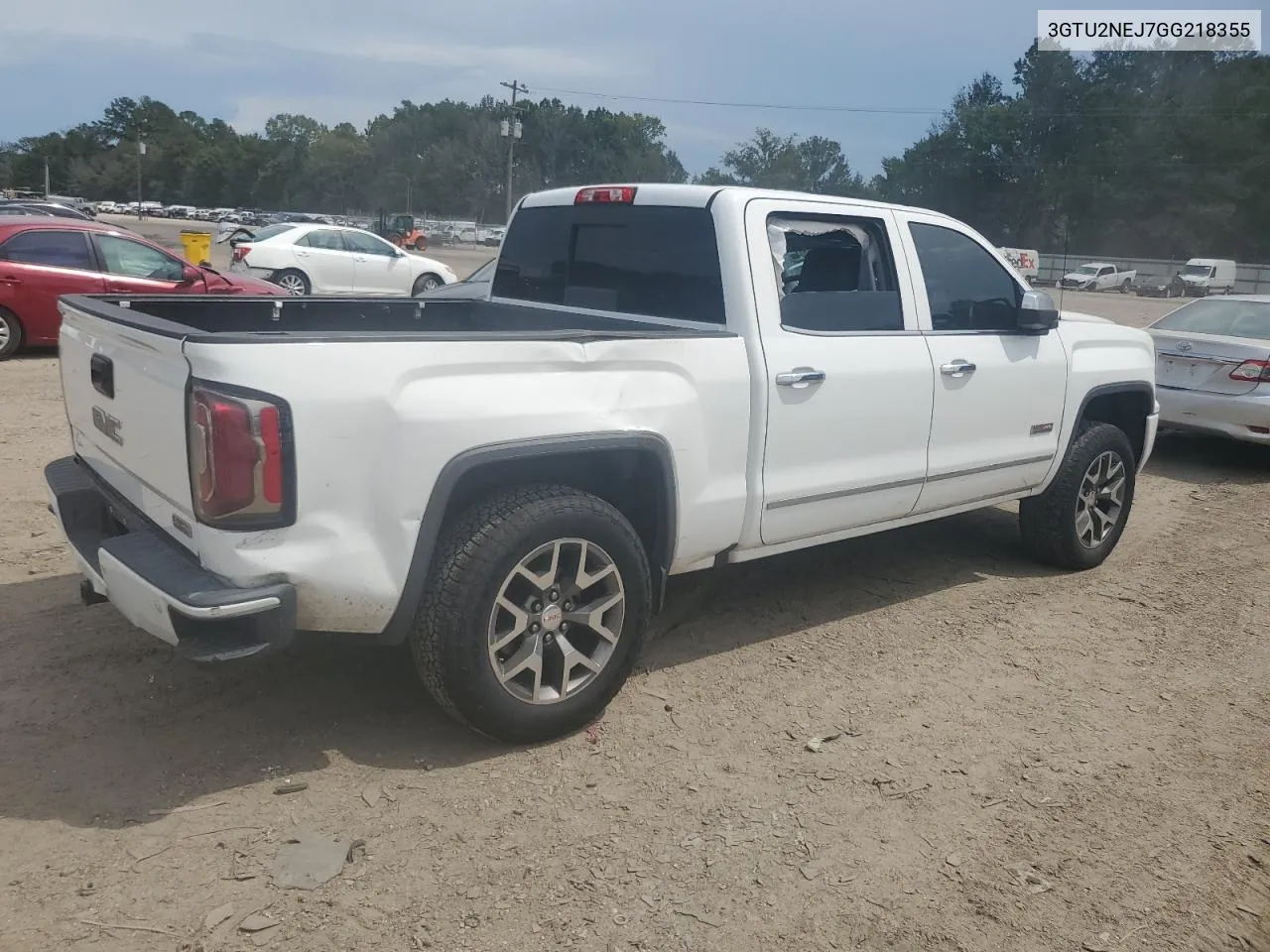 2016 GMC Sierra K1500 Slt VIN: 3GTU2NEJ7GG218355 Lot: 69070204