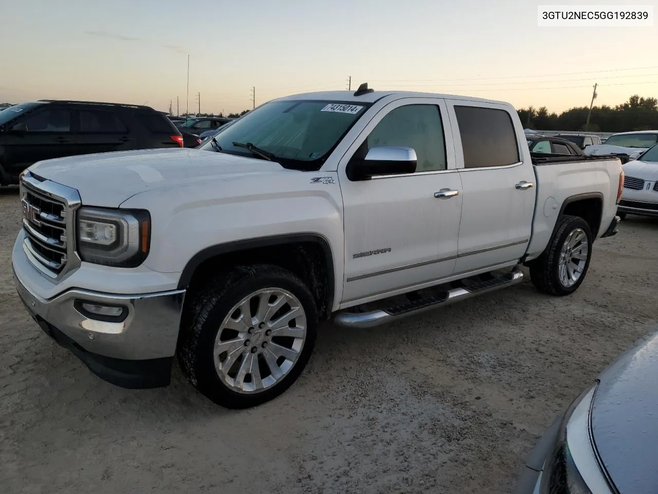 2016 GMC Sierra K1500 Slt VIN: 3GTU2NEC5GG192839 Lot: 74315014