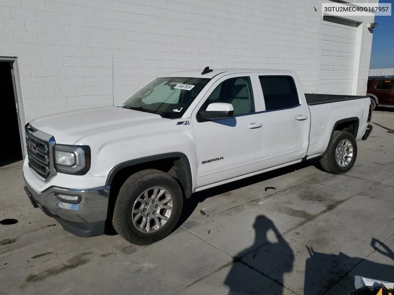 2016 GMC Sierra K1500 Sle VIN: 3GTU2MEC4GG167957 Lot: 74447624