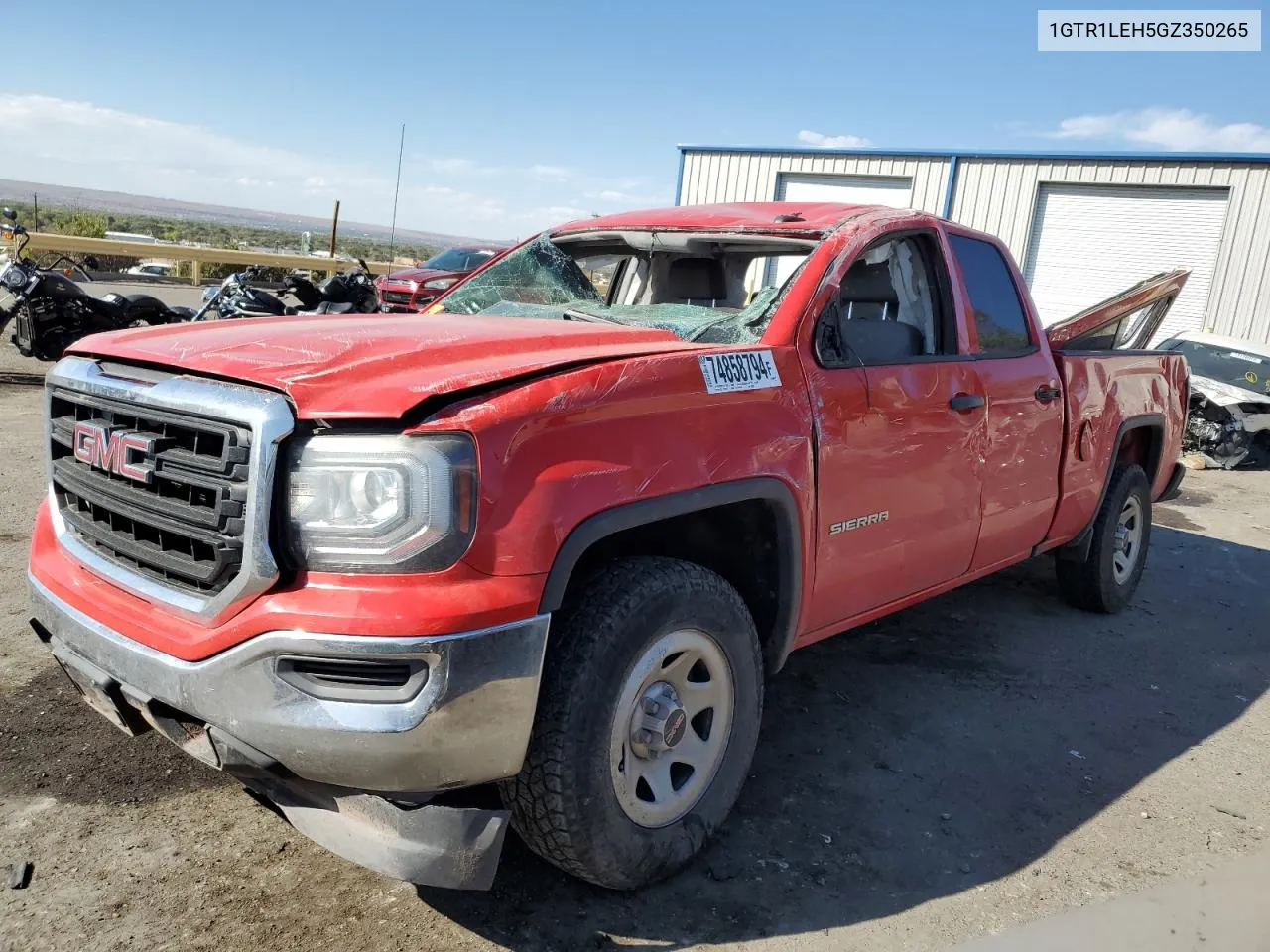 2016 GMC Sierra C1500 VIN: 1GTR1LEH5GZ350265 Lot: 74858794