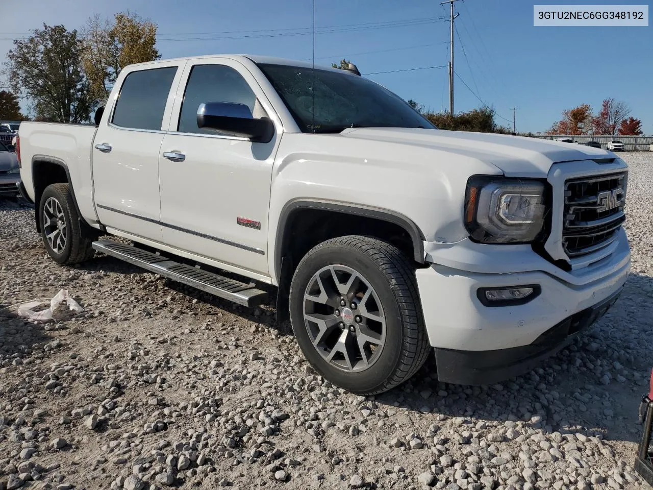 2016 GMC Sierra K1500 Slt VIN: 3GTU2NEC6GG348192 Lot: 76315814