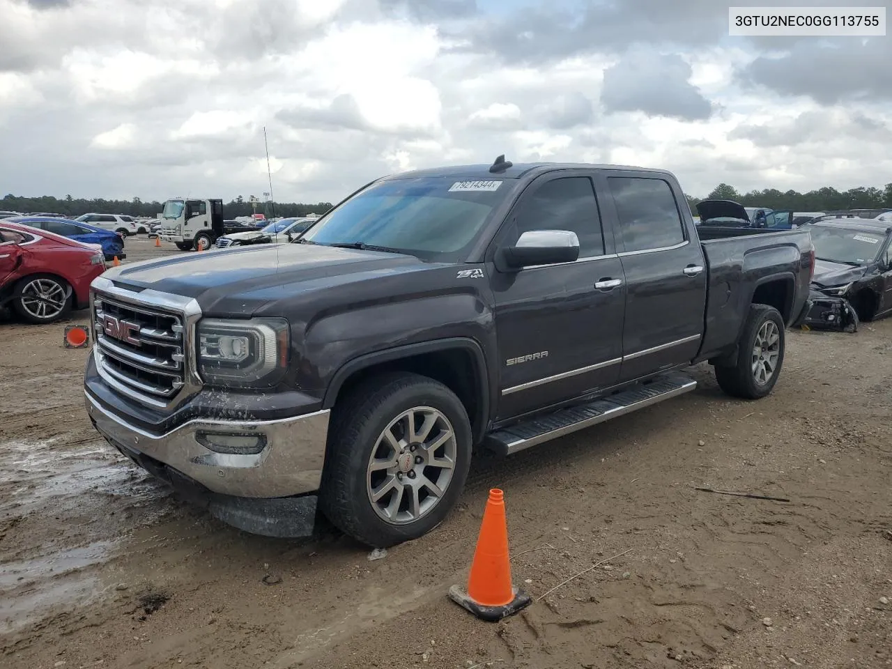 2016 GMC Sierra K1500 Slt VIN: 3GTU2NEC0GG113755 Lot: 79214344