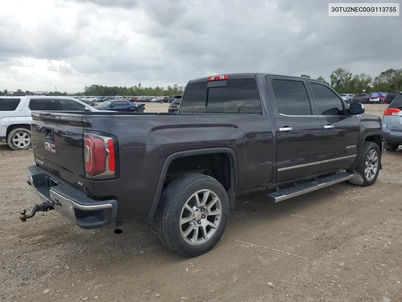 2016 GMC Sierra K1500 Slt VIN: 3GTU2NEC0GG113755 Lot: 79214344