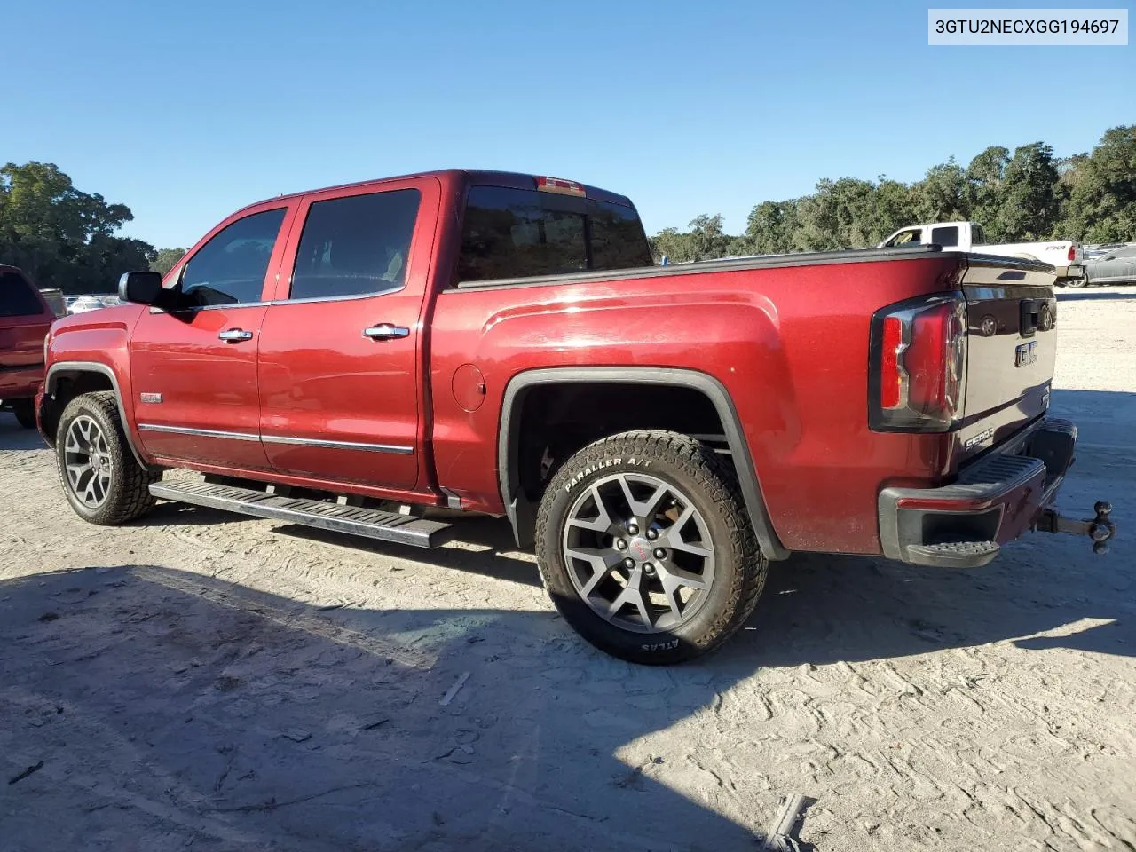 2016 GMC Sierra K1500 Slt VIN: 3GTU2NECXGG194697 Lot: 80519694