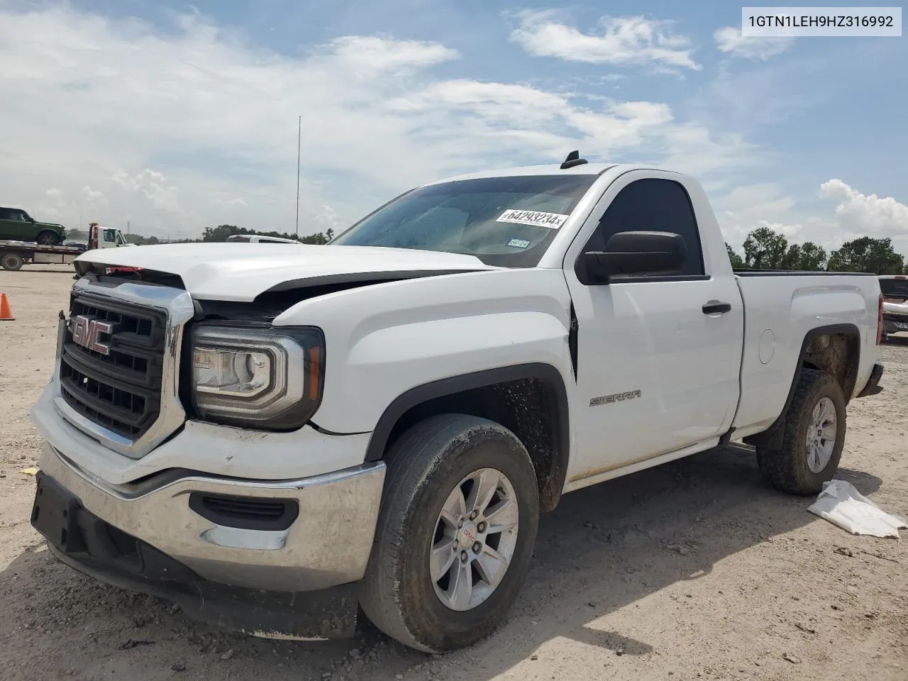 2017 GMC Sierra C1500 VIN: 1GTN1LEH9HZ316992 Lot: 64293234