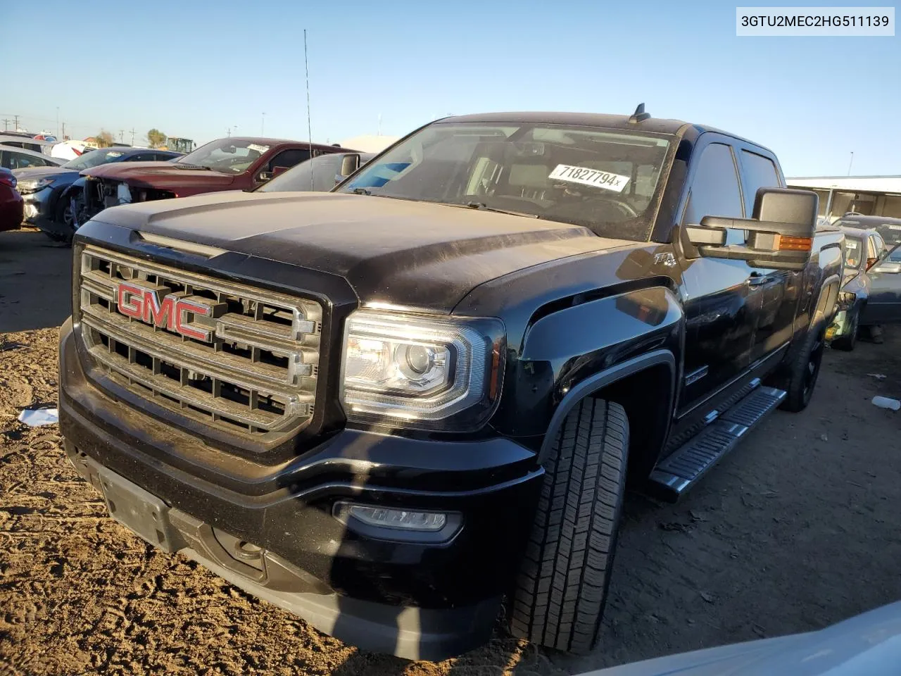 2017 GMC Sierra K1500 Sle VIN: 3GTU2MEC2HG511139 Lot: 71827794