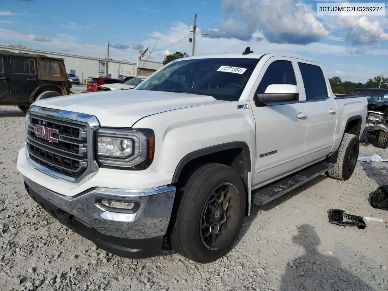 2017 GMC Sierra K1500 Sle VIN: 3GTU2MEC7HG259274 Lot: 74271354