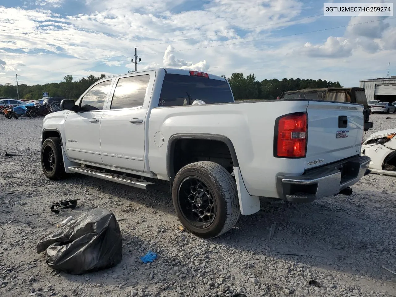 2017 GMC Sierra K1500 Sle VIN: 3GTU2MEC7HG259274 Lot: 74271354