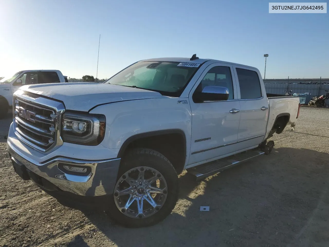 2018 GMC Sierra K1500 Slt VIN: 3GTU2NEJ7JG642495 Lot: 70841404