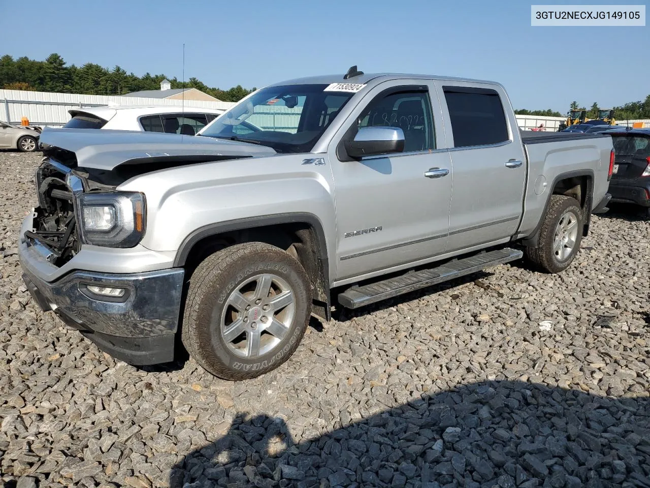 2018 GMC Sierra K1500 Slt VIN: 3GTU2NECXJG149105 Lot: 71530924