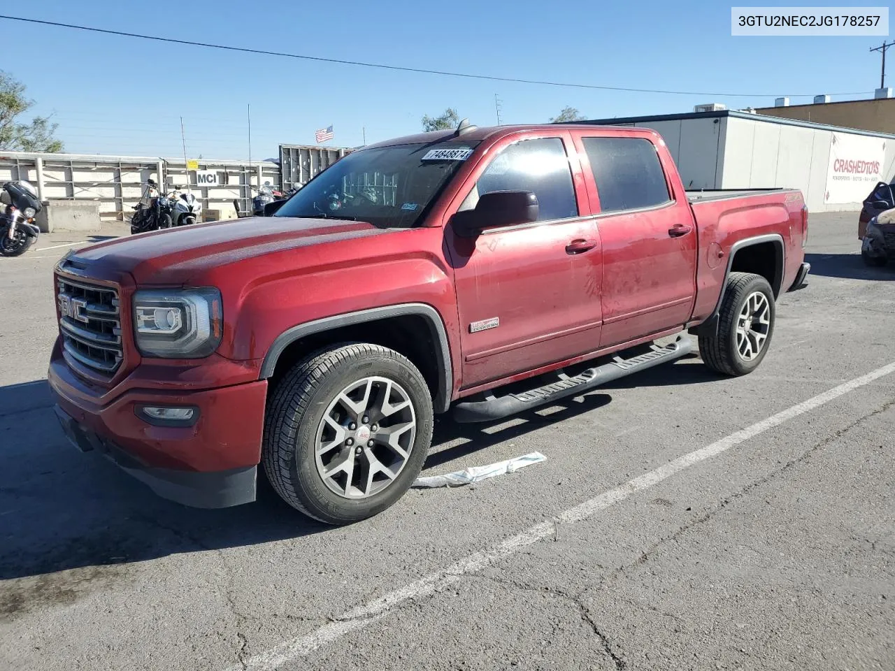 2018 GMC Sierra K1500 Slt VIN: 3GTU2NEC2JG178257 Lot: 74848874