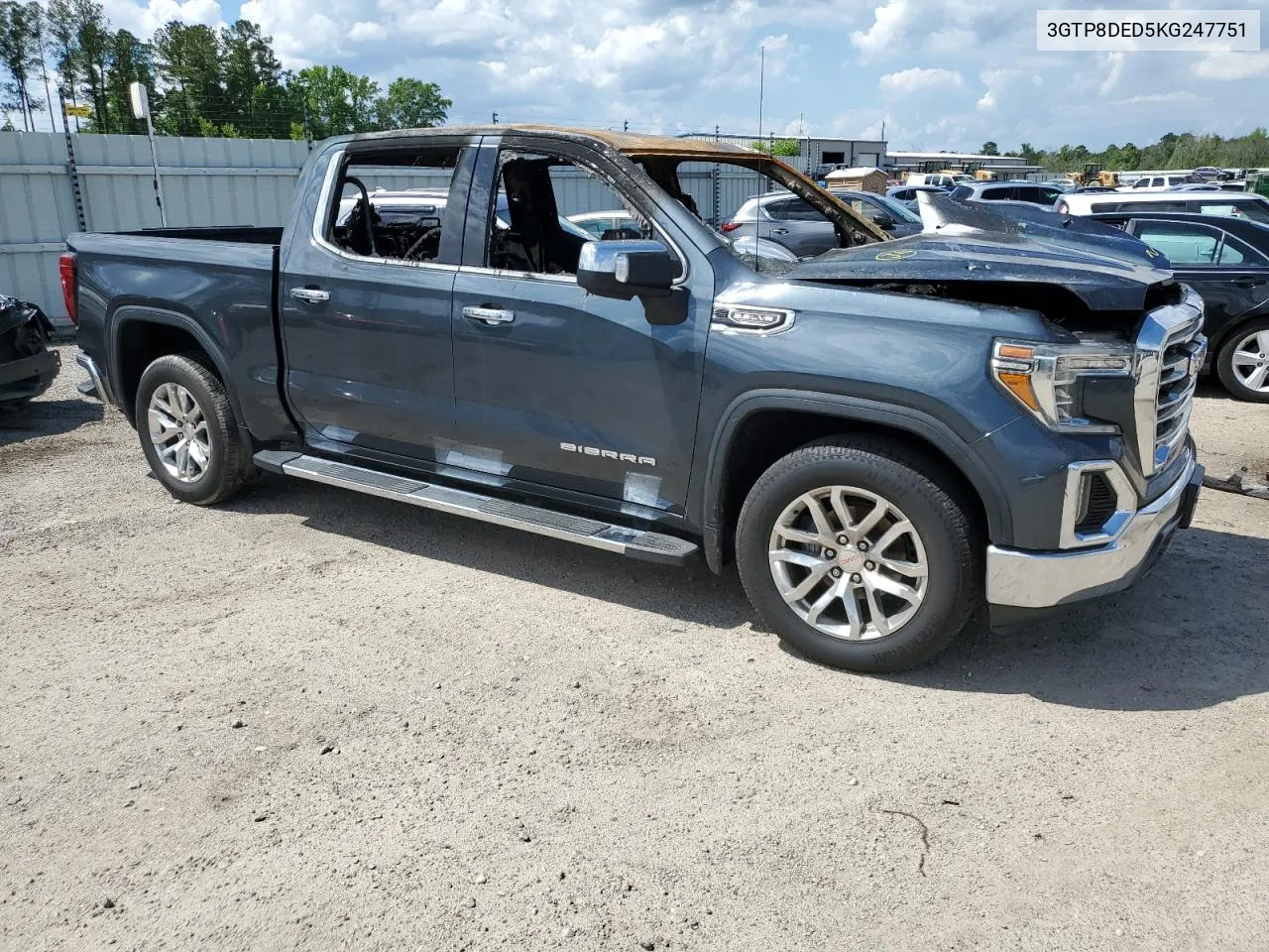 2019 GMC Sierra C1500 Slt VIN: 3GTP8DED5KG247751 Lot: 53244284