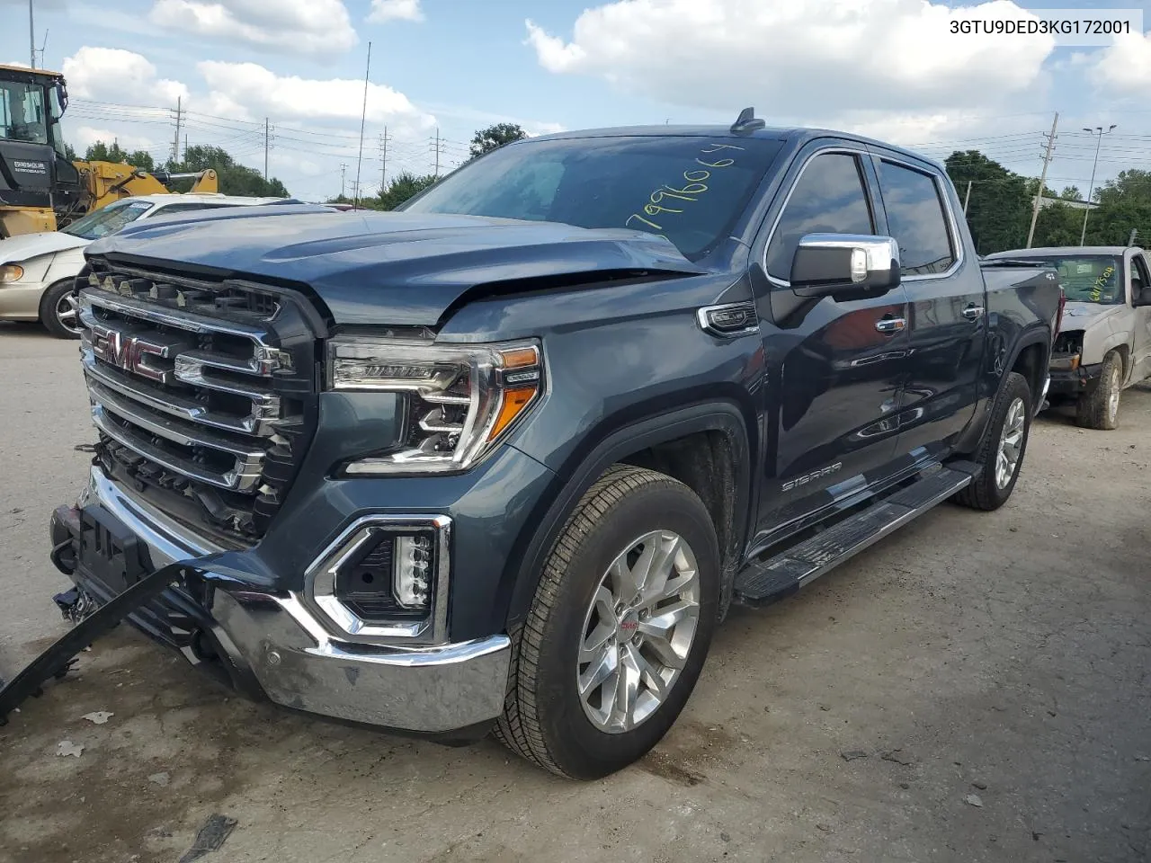 2019 GMC Sierra K1500 Slt VIN: 3GTU9DED3KG172001 Lot: 67996064