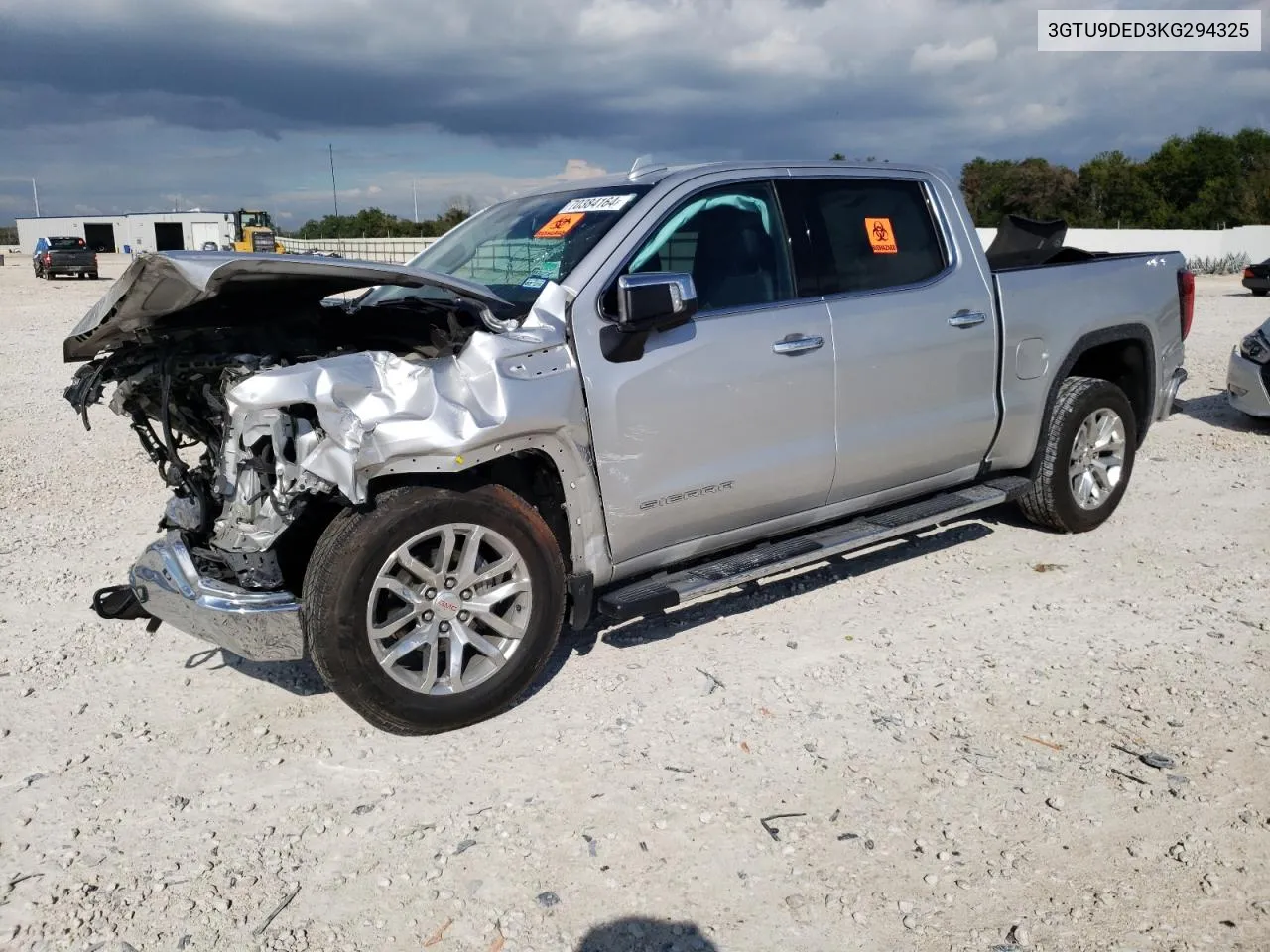 2019 GMC Sierra K1500 Slt VIN: 3GTU9DED3KG294325 Lot: 70384164