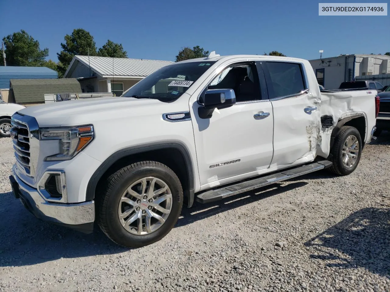 2019 GMC Sierra K1500 Slt VIN: 3GTU9DED2KG174936 Lot: 74469734