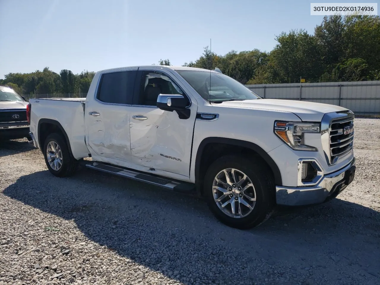 2019 GMC Sierra K1500 Slt VIN: 3GTU9DED2KG174936 Lot: 74469734