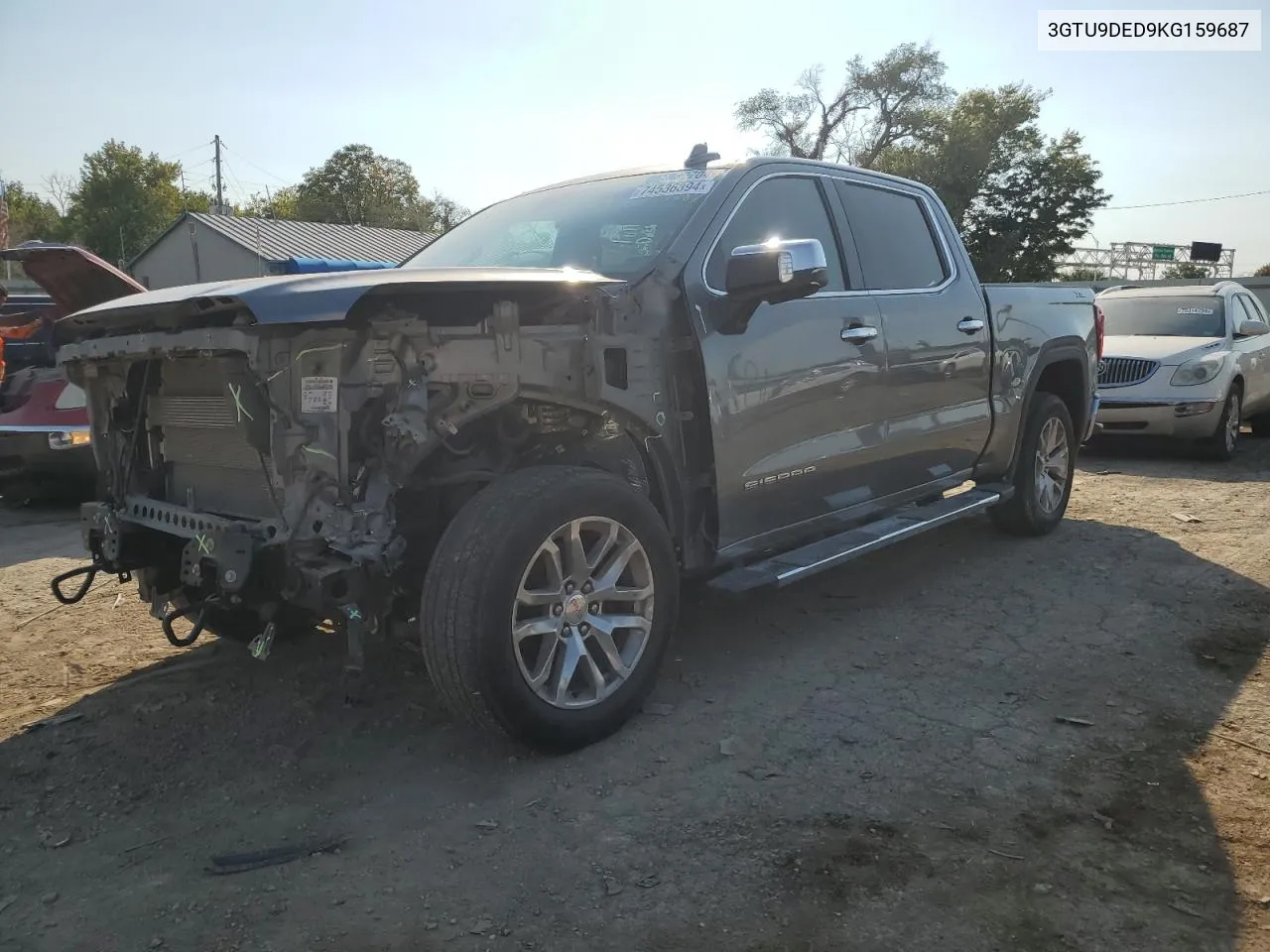 2019 GMC Sierra K1500 Slt VIN: 3GTU9DED9KG159687 Lot: 74536394