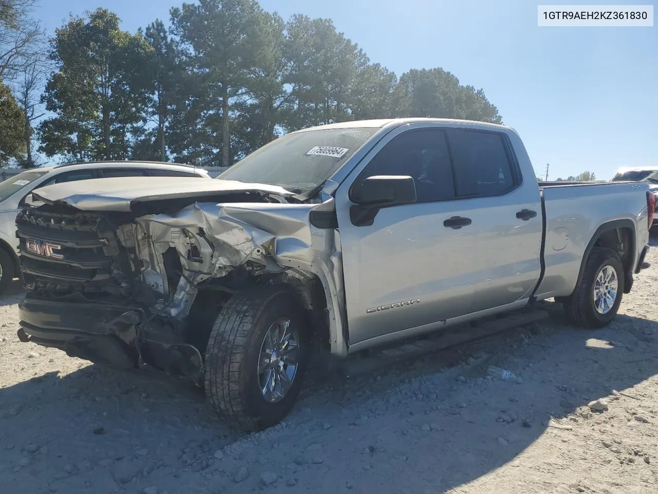 2019 GMC Sierra K1500 VIN: 1GTR9AEH2KZ361830 Lot: 75009964