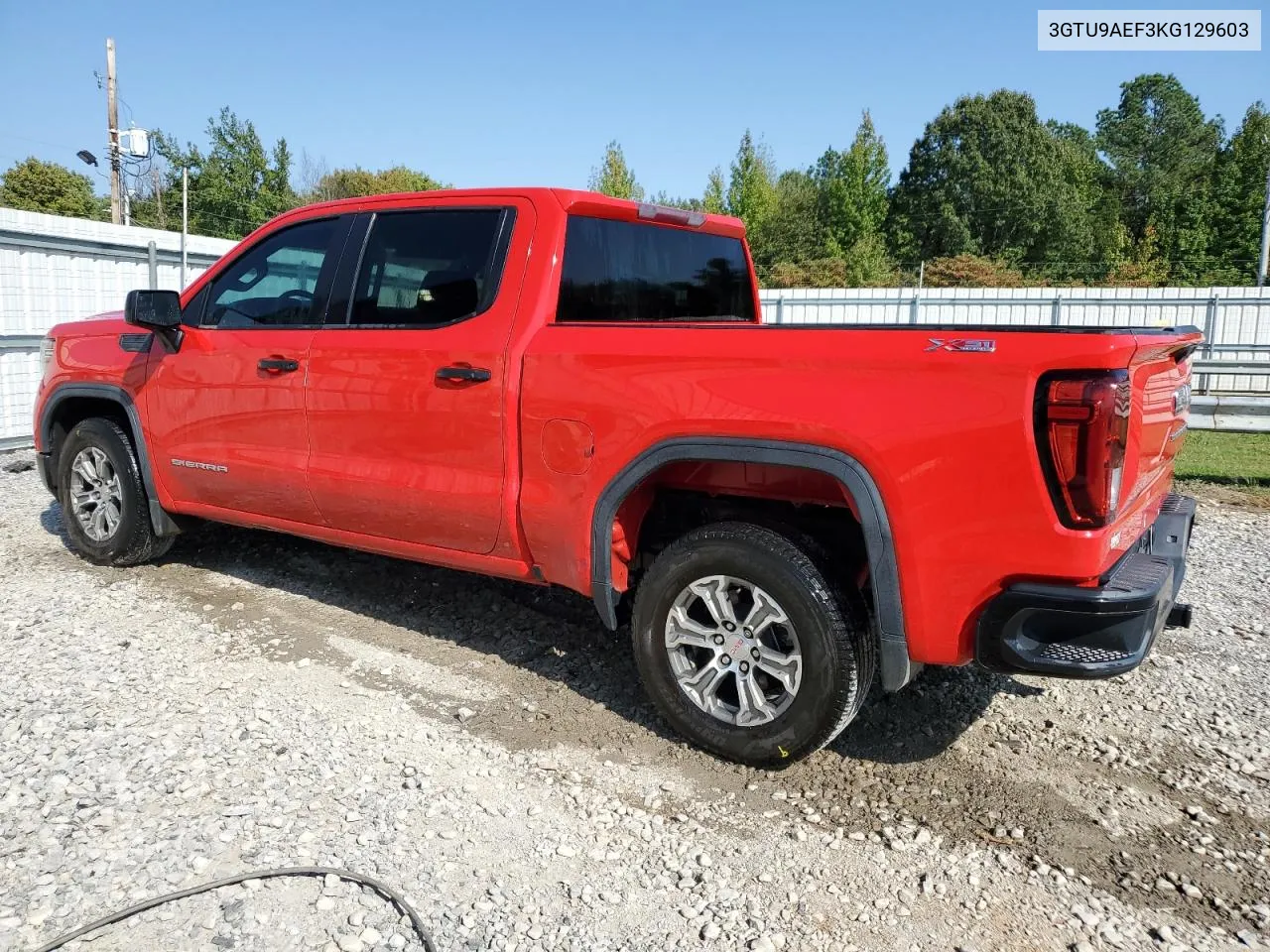 2019 GMC Sierra K1500 VIN: 3GTU9AEF3KG129603 Lot: 75645544