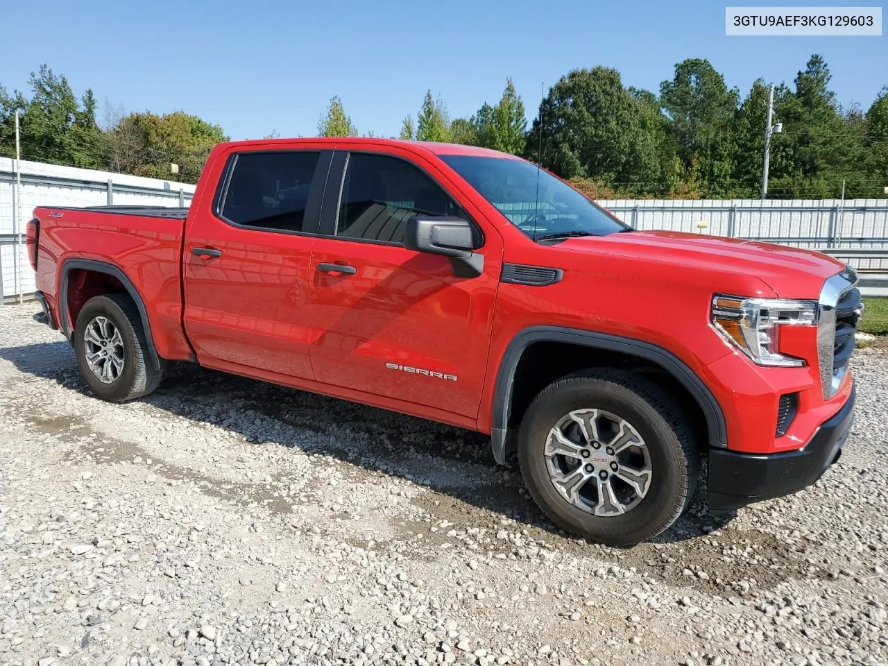 2019 GMC Sierra K1500 VIN: 3GTU9AEF3KG129603 Lot: 75645544