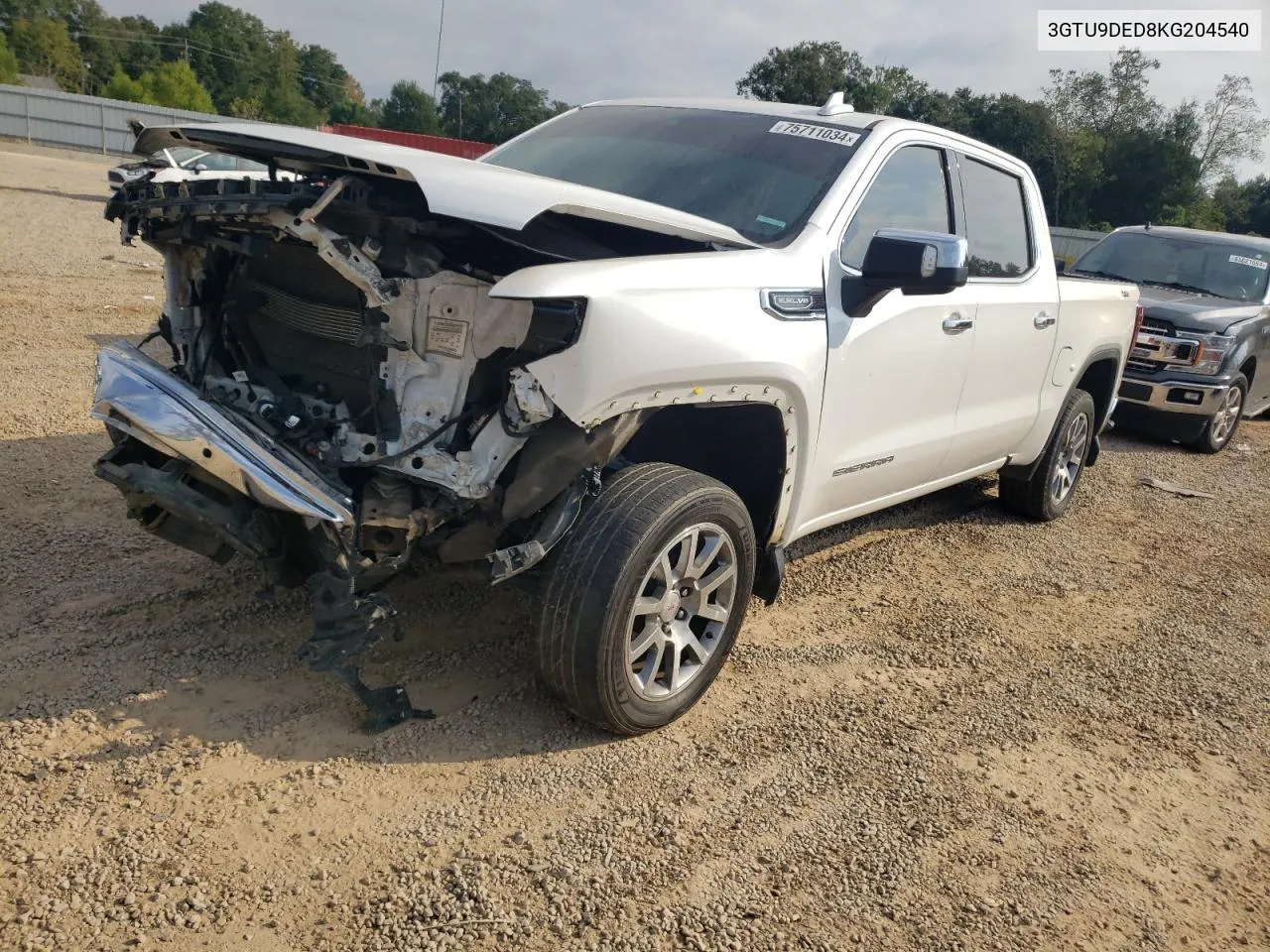 2019 GMC Sierra K1500 Slt VIN: 3GTU9DED8KG204540 Lot: 75711034