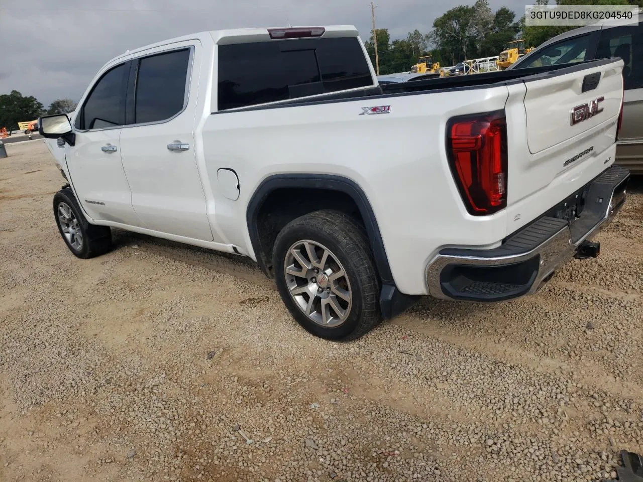 2019 GMC Sierra K1500 Slt VIN: 3GTU9DED8KG204540 Lot: 75711034