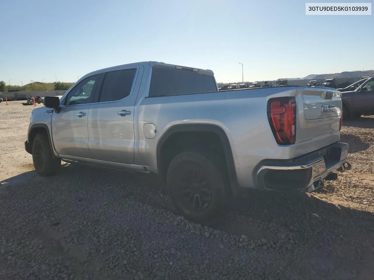 2019 GMC Sierra K1500 Slt VIN: 3GTU9DED5KG103939 Lot: 76354184