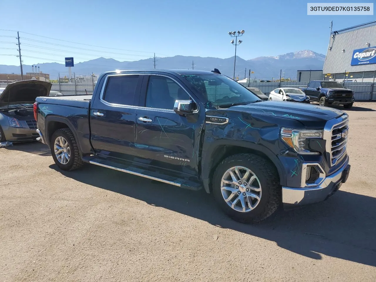 2019 GMC Sierra K1500 Slt VIN: 3GTU9DED7KG135758 Lot: 76967594