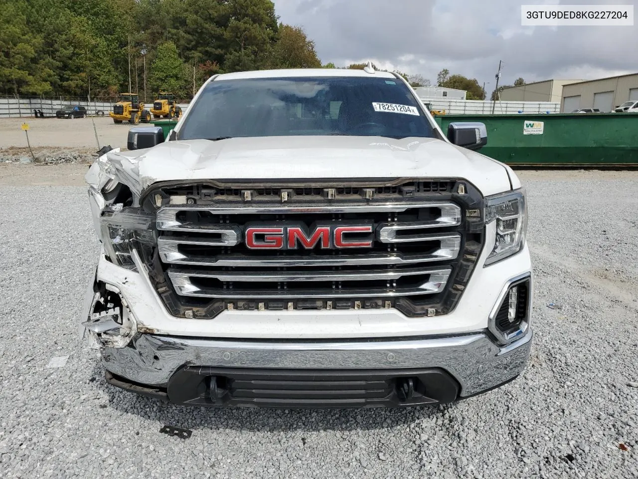 2019 GMC Sierra K1500 Slt VIN: 3GTU9DED8KG227204 Lot: 78251204