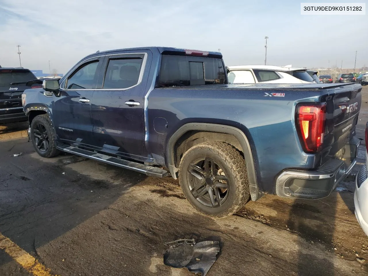 2019 GMC Sierra K1500 Slt VIN: 3GTU9DED9KG151282 Lot: 80888814