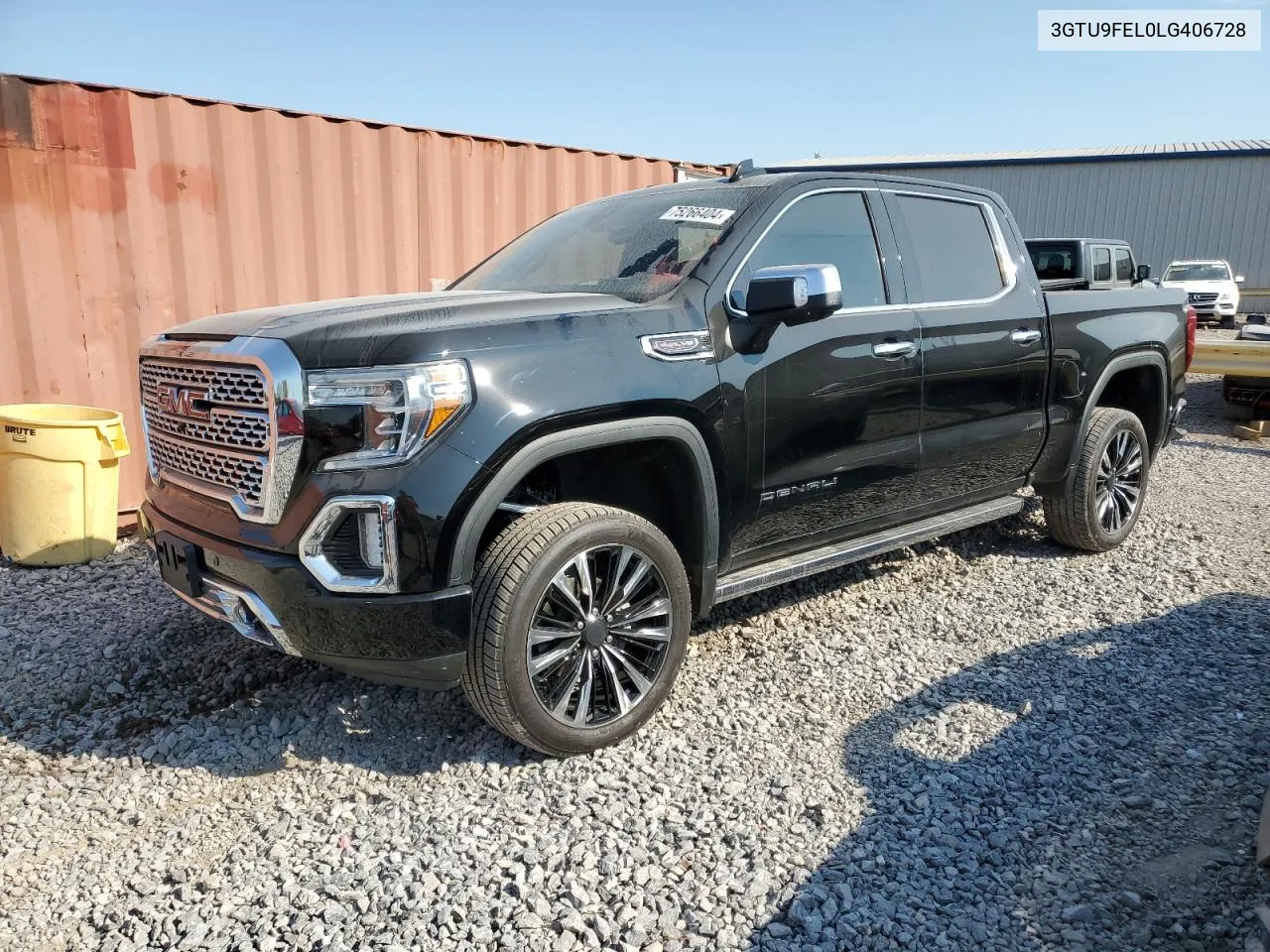 2020 GMC Sierra K1500 Denali VIN: 3GTU9FEL0LG406728 Lot: 75266404