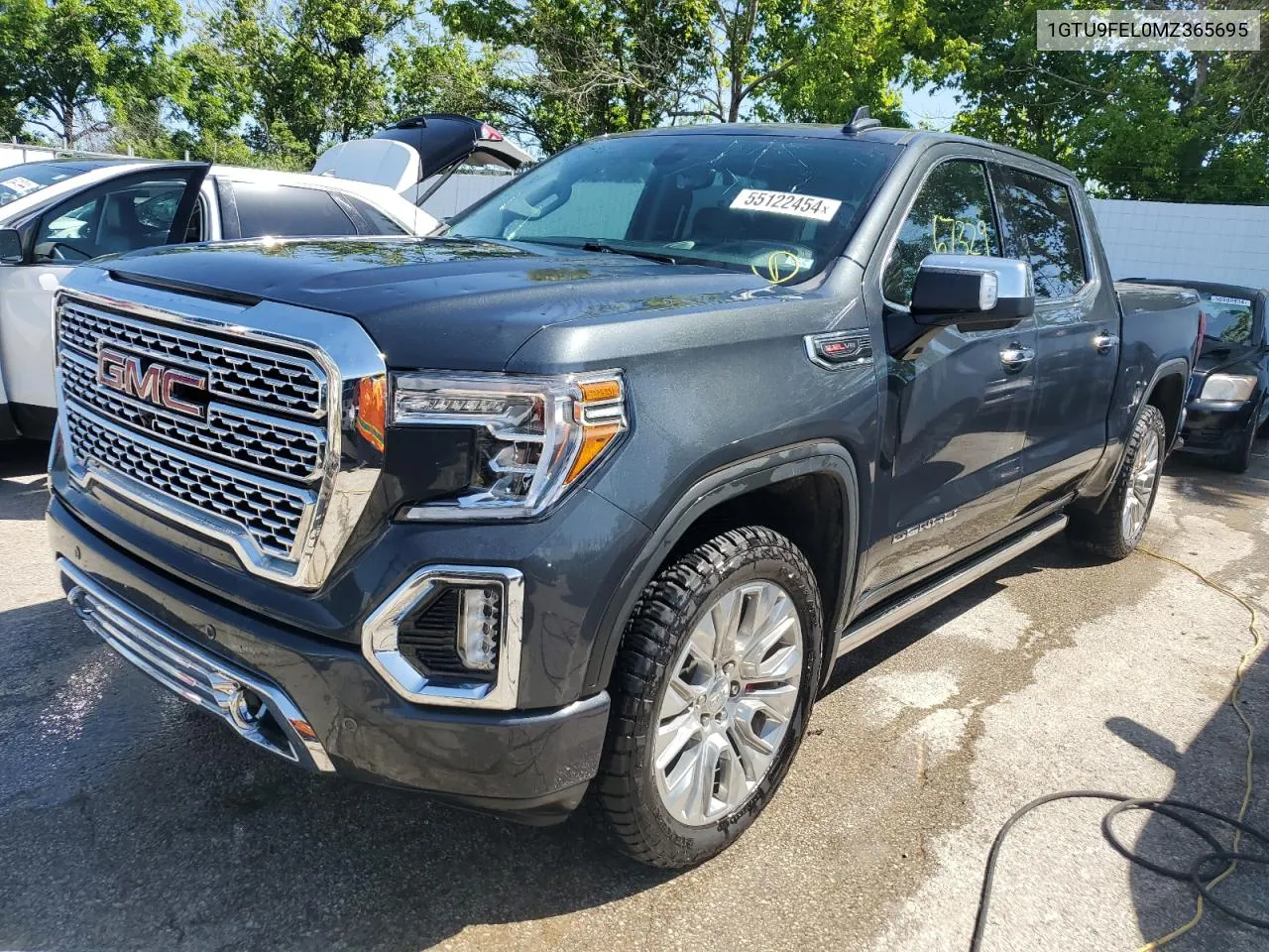 2021 GMC Sierra K1500 Denali VIN: 1GTU9FEL0MZ365695 Lot: 55122454