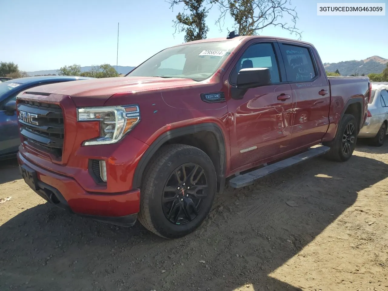 2021 GMC Sierra K1500 Elevation VIN: 3GTU9CED3MG463059 Lot: 72958514