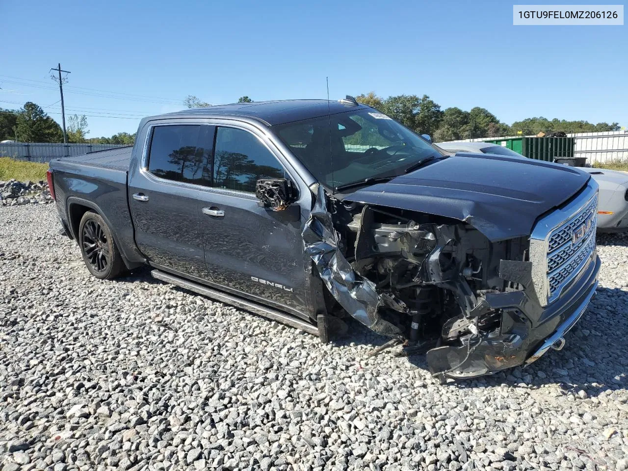 2021 GMC Sierra K1500 Denali VIN: 1GTU9FEL0MZ206126 Lot: 74842874