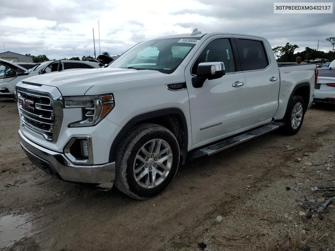 2021 GMC Sierra C1500 Slt VIN: 3GTP8DEDXMG432137 Lot: 74928504