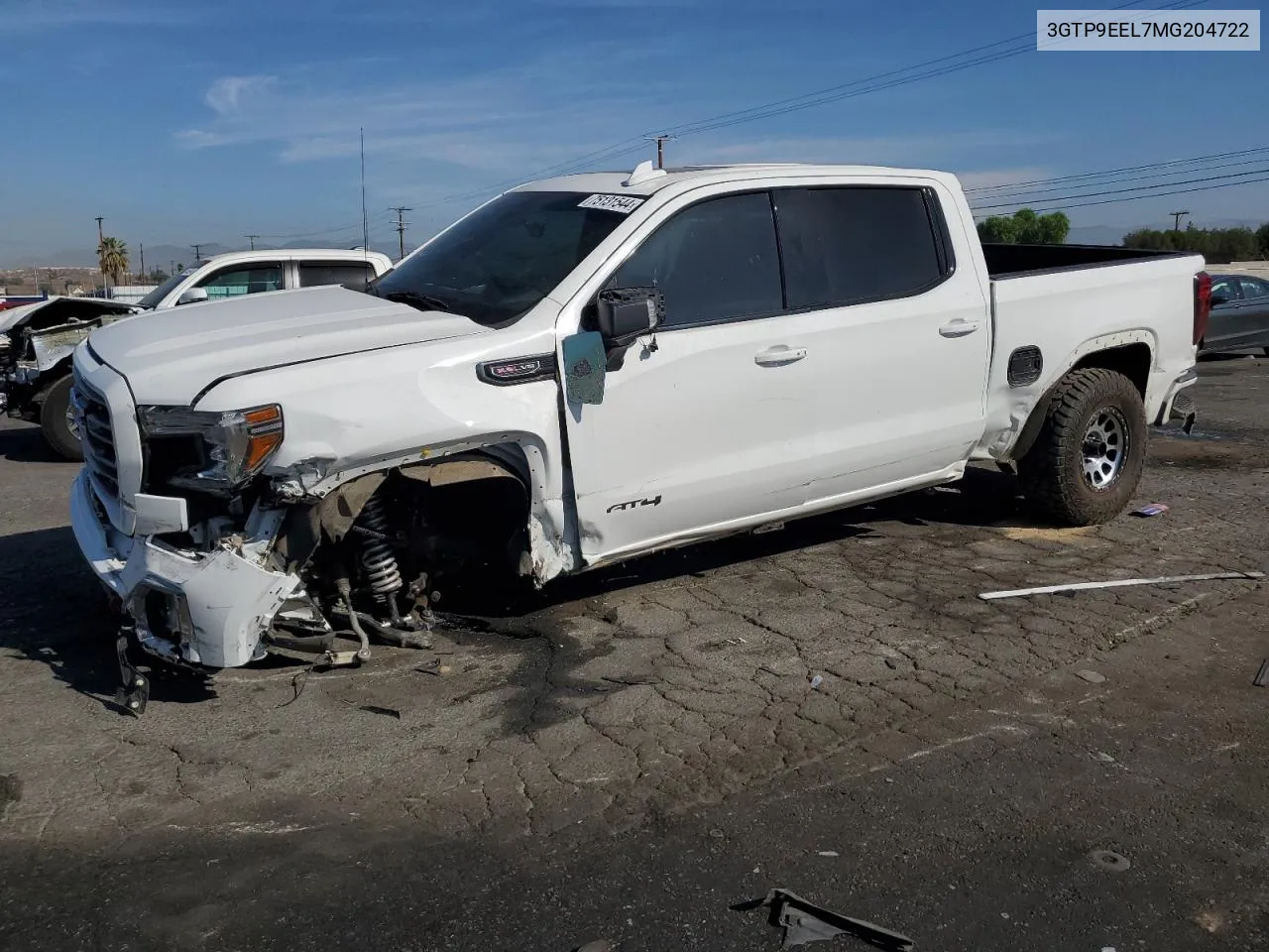 2021 GMC Sierra K1500 At4 VIN: 3GTP9EEL7MG204722 Lot: 75131544