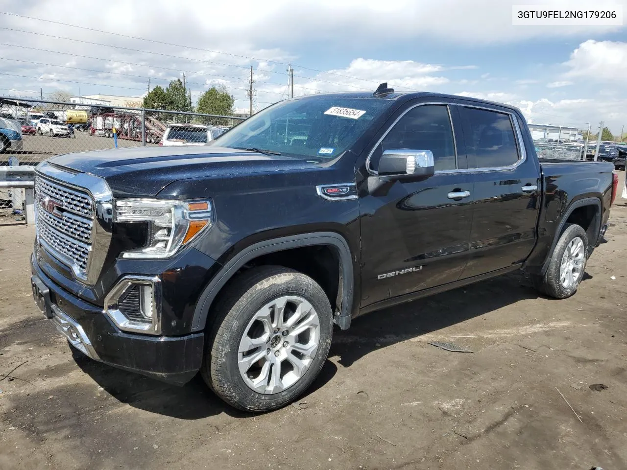 2022 GMC Sierra Limited K1500 Denali VIN: 3GTU9FEL2NG179206 Lot: 51835654