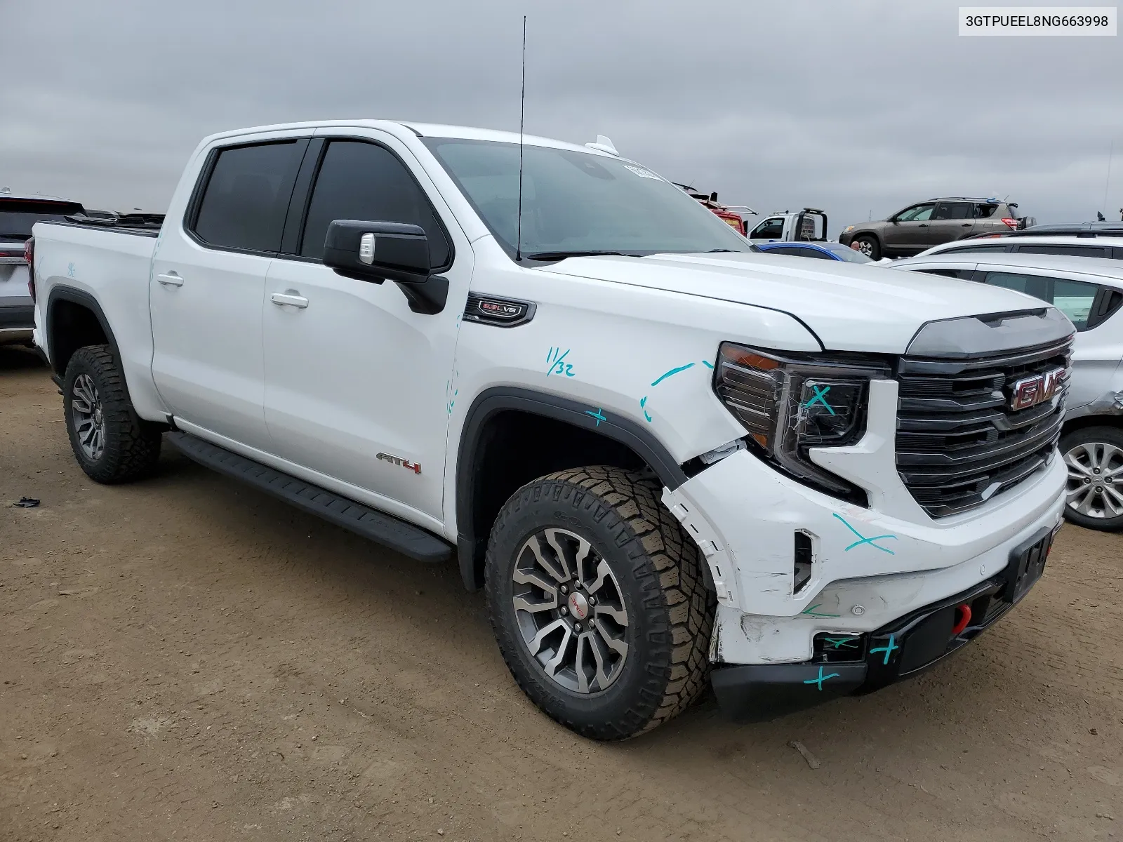 2022 GMC Sierra K1500 At4 VIN: 3GTPUEEL8NG663998 Lot: 66813524