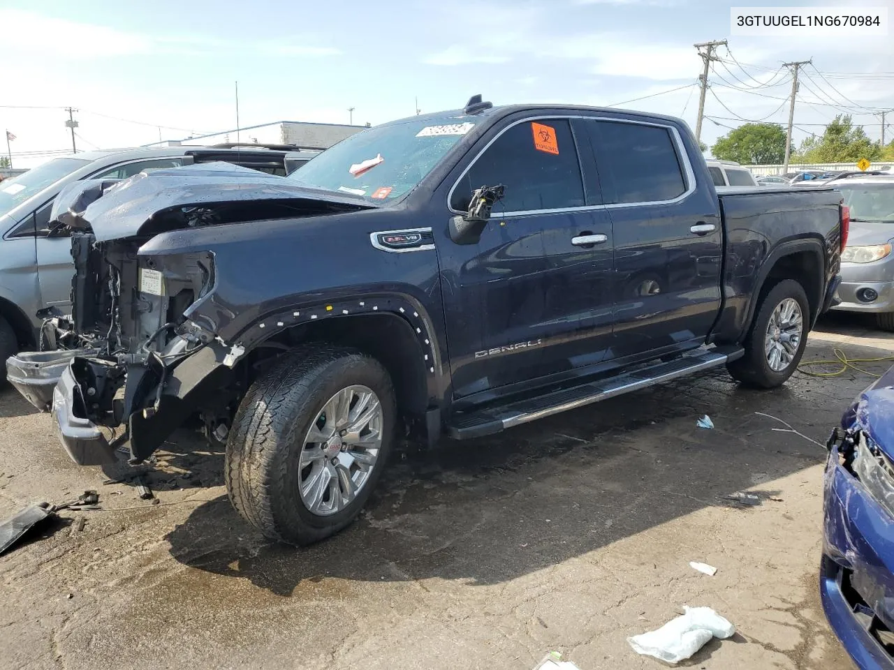 2022 GMC Sierra K1500 Denali VIN: 3GTUUGEL1NG670984 Lot: 68649854