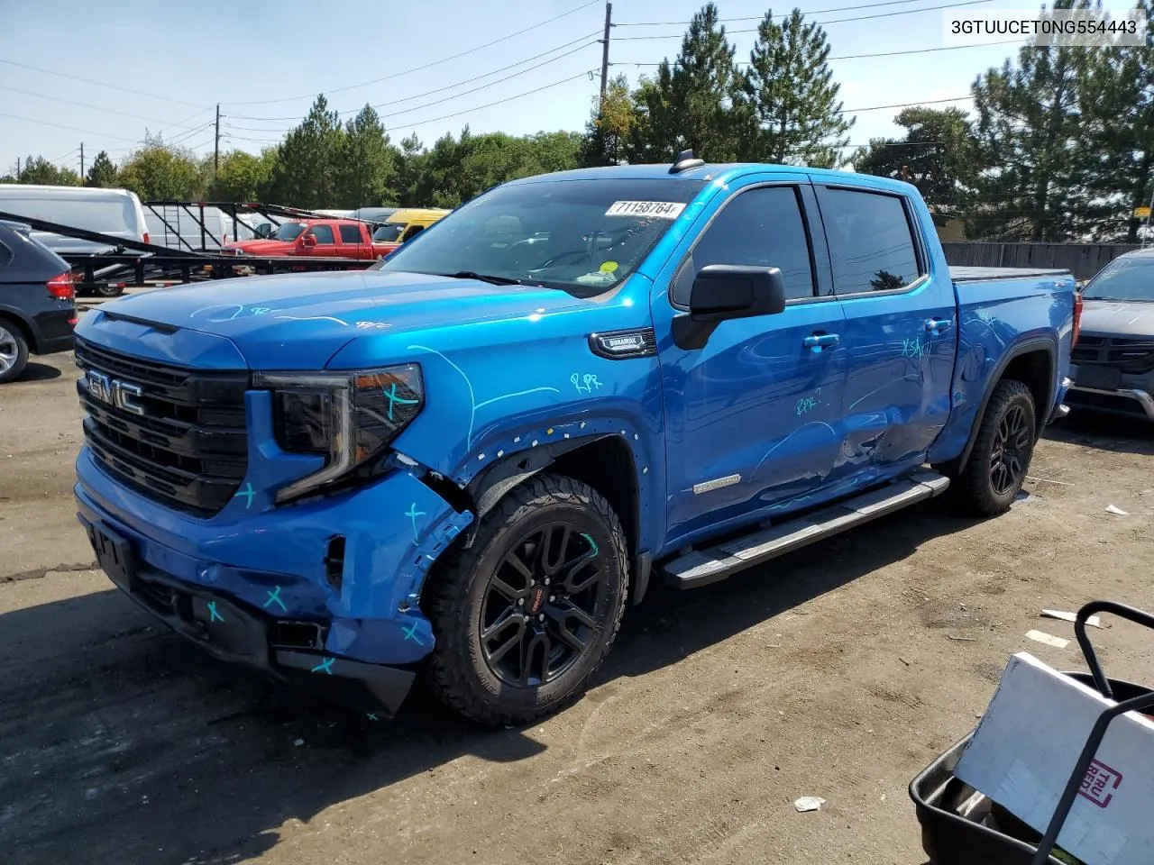 2022 GMC Sierra K1500 Elevation VIN: 3GTUUCET0NG554443 Lot: 71158764