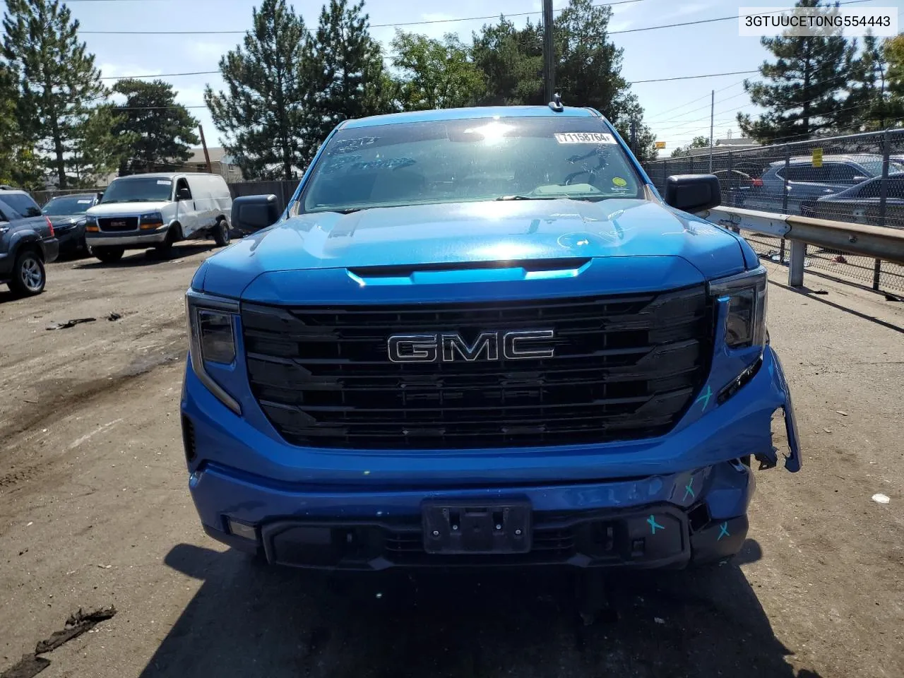 2022 GMC Sierra K1500 Elevation VIN: 3GTUUCET0NG554443 Lot: 71158764