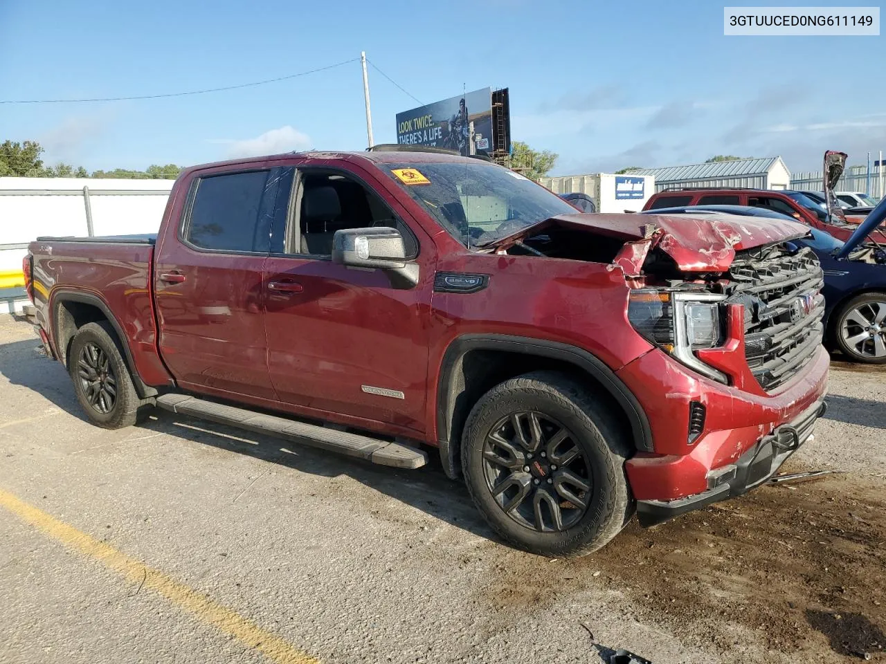 2022 GMC Sierra K1500 Elevation VIN: 3GTUUCED0NG611149 Lot: 71918814