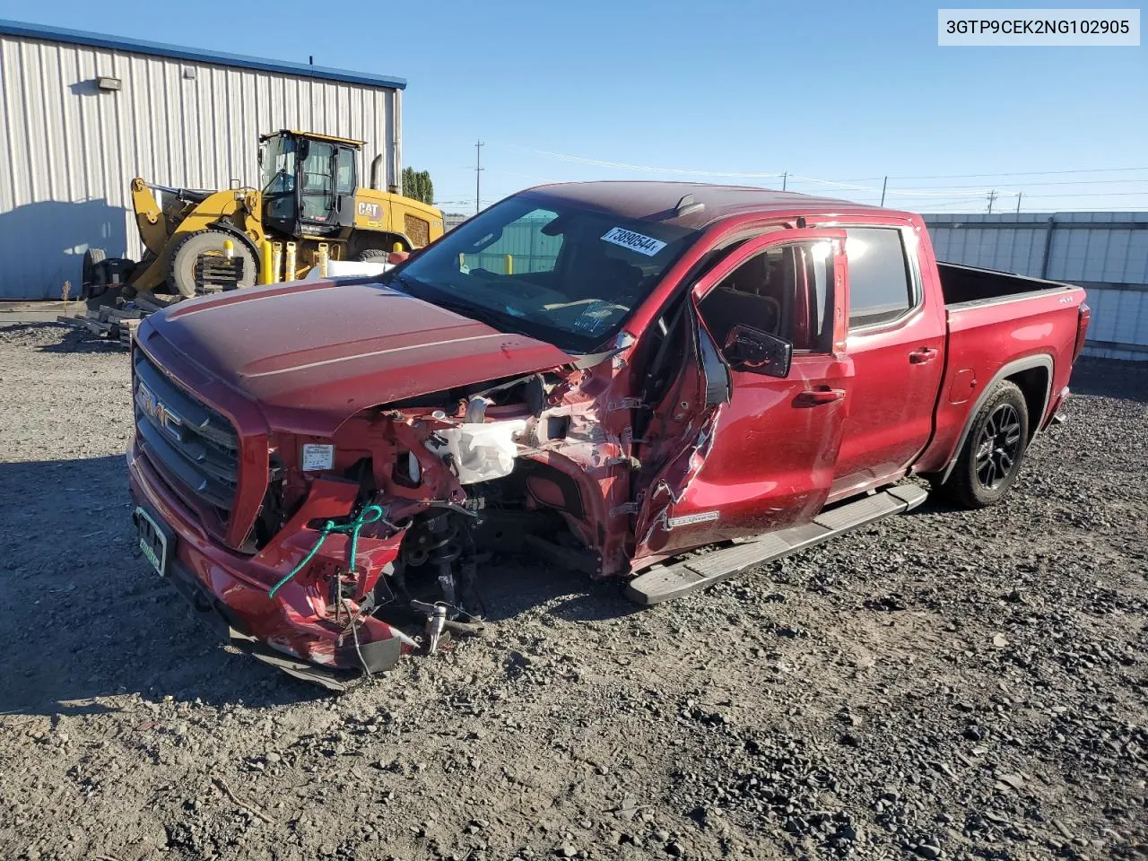 2022 GMC Sierra Limited K1500 Elevation VIN: 3GTP9CEK2NG102905 Lot: 73890544