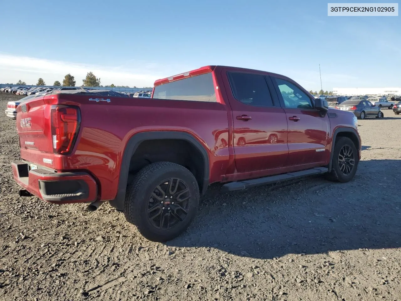 2022 GMC Sierra Limited K1500 Elevation VIN: 3GTP9CEK2NG102905 Lot: 73890544