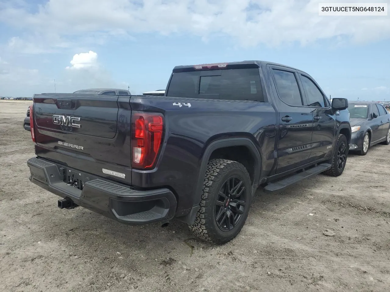 2022 GMC Sierra K1500 Elevation VIN: 3GTUUCET5NG648124 Lot: 76039294